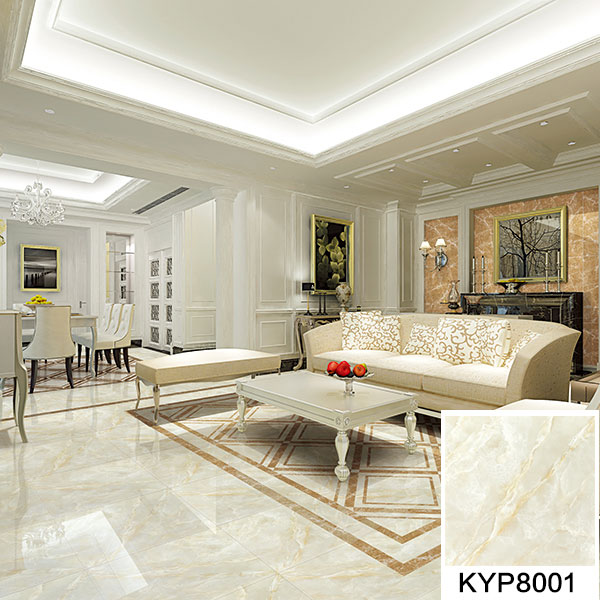 金艾陶玉石瓷砖天山玉KYP8001瓷砖客厅应用效果图